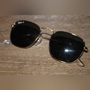 Ray-Ban Gold Frame Sunglasses with Black Lenses